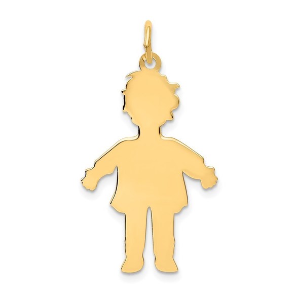 14k Plain Polished Large Boy Charm,All Products : American Fashion Style Bags On Sale